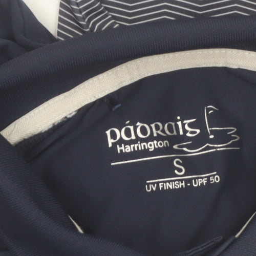 Pádraig Harrington Men's Blue Golf Polo Shirt Size S UV Protection