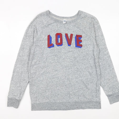 Old Navy Womens Grey LOVE Print Pullover Sweatshirt XS
