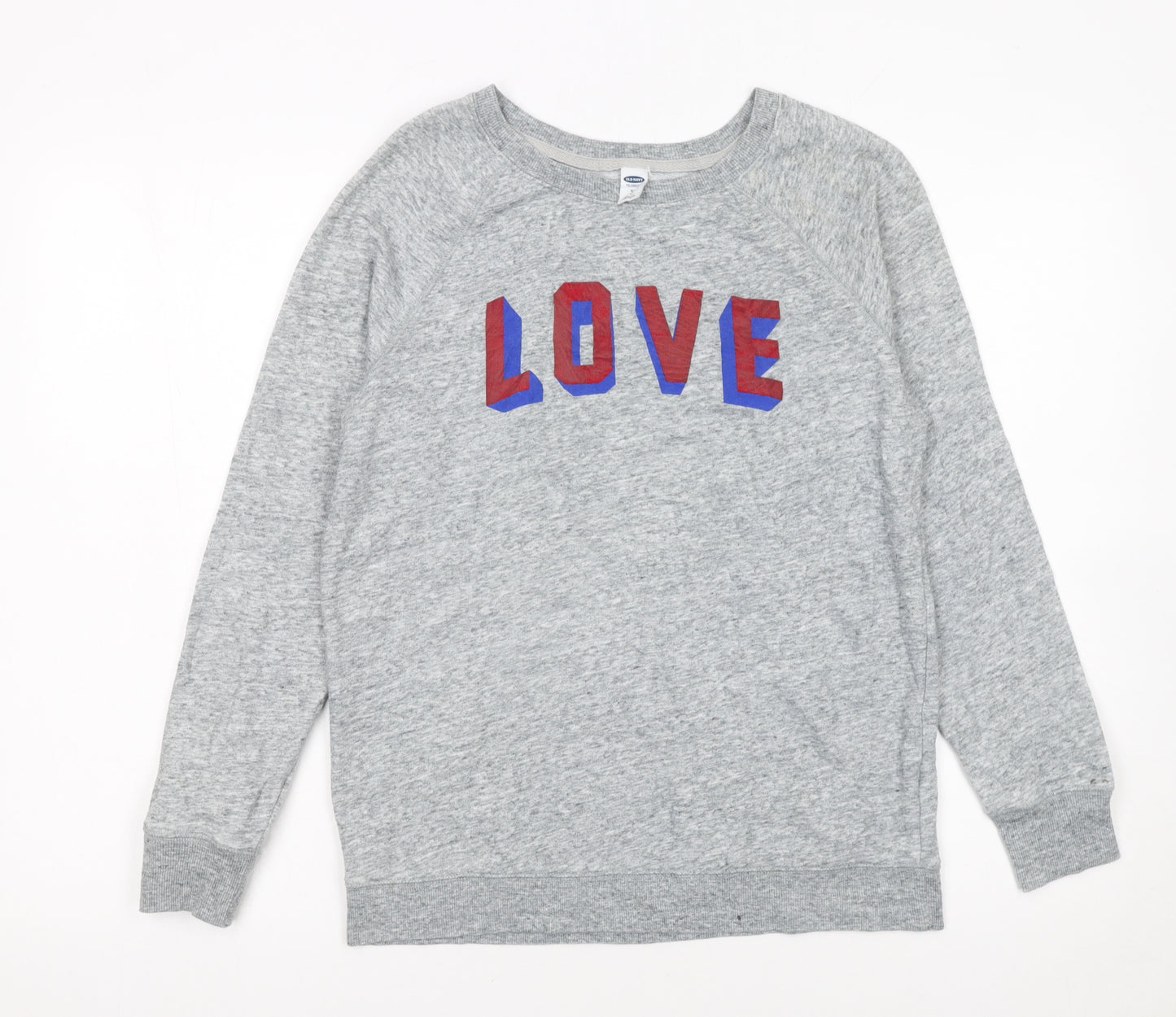 Old Navy Womens Grey LOVE Print Pullover Sweatshirt XS