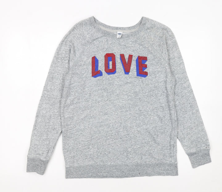 Old Navy Womens Grey LOVE Print Pullover Sweatshirt XS