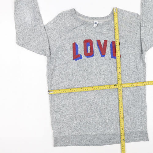 Old Navy Womens Grey LOVE Print Pullover Sweatshirt XS