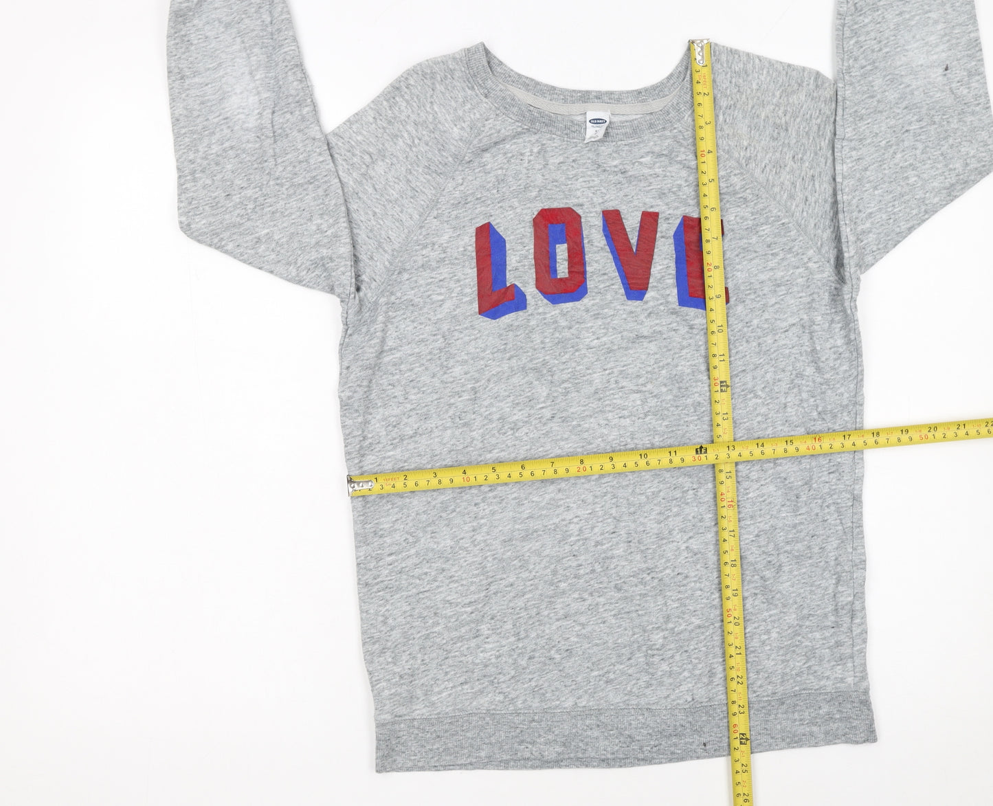 Old Navy Womens Grey LOVE Print Pullover Sweatshirt XS