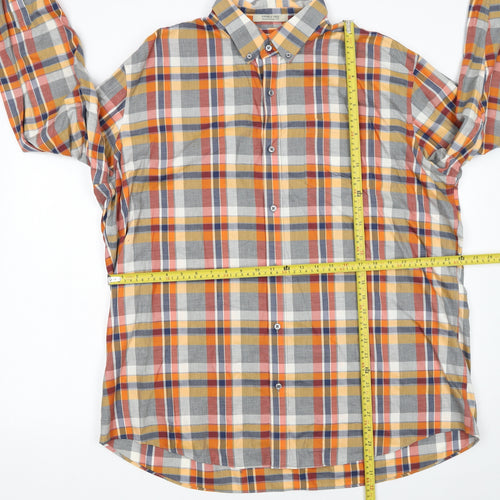 L.L. Bean Men's Multicoloured Plaid Cotton Button-Up Shirt XL Regular Fit
