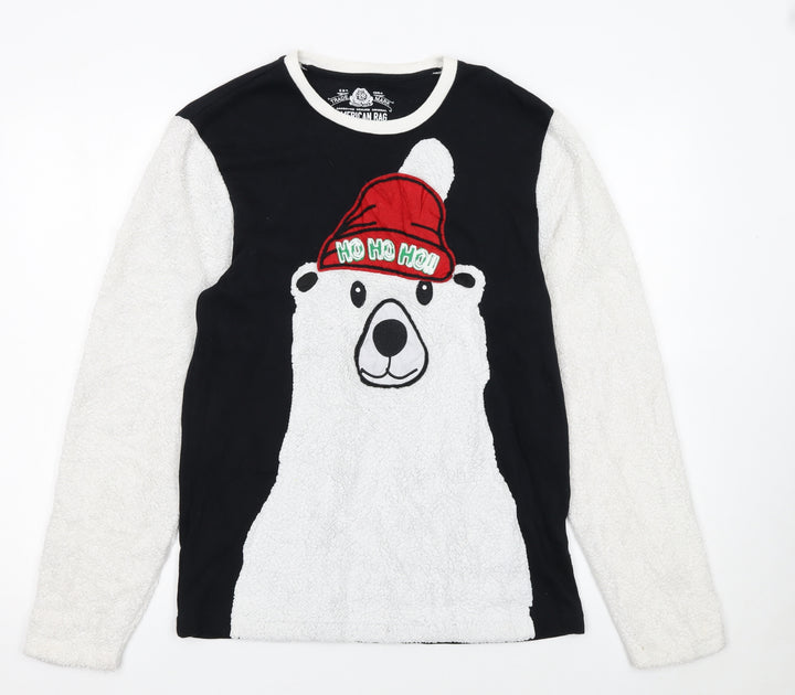 American Rag Women Black White Polar Bear Christmas Sweatshirt Small