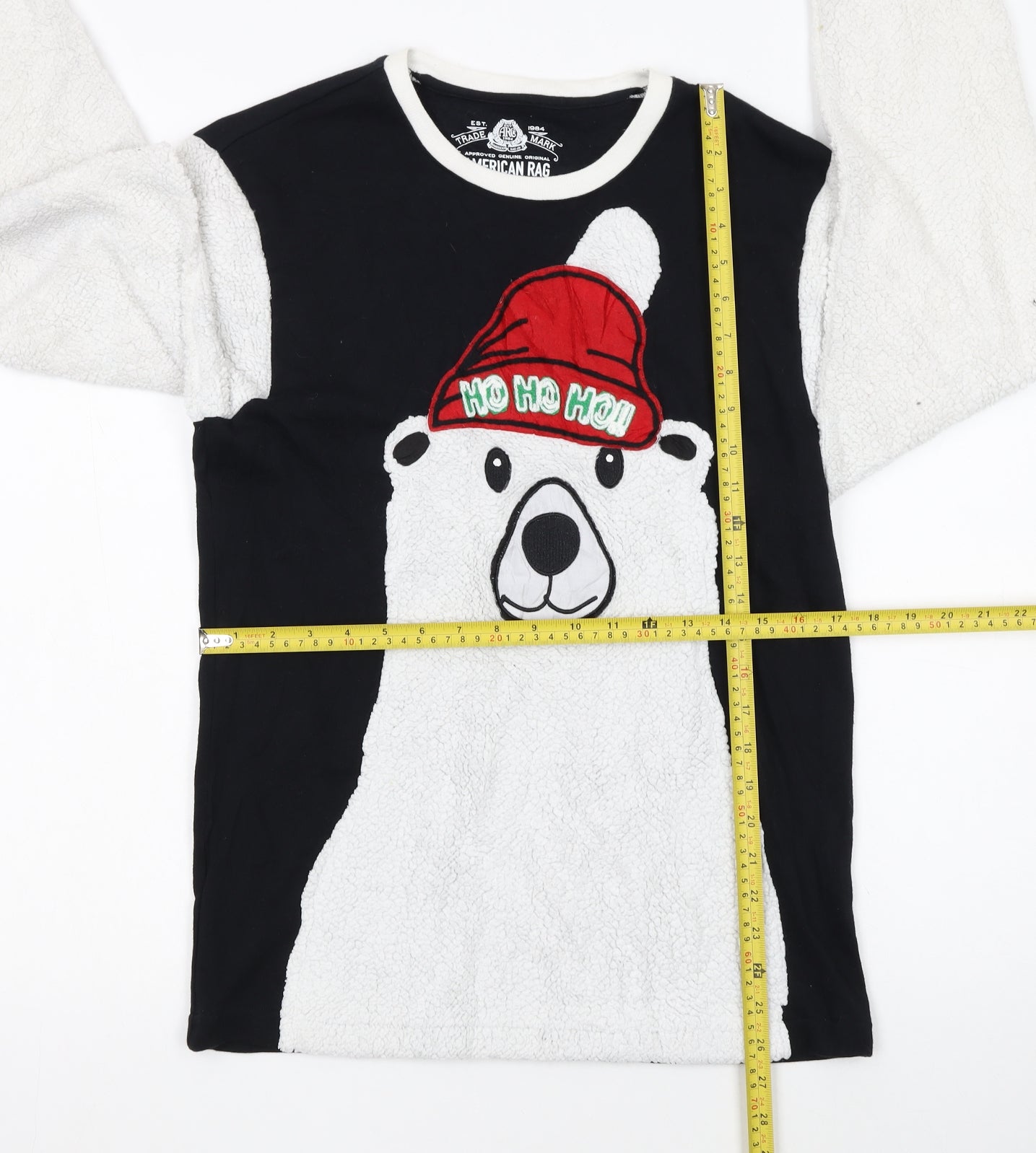 American Rag Women Black White Polar Bear Christmas Sweatshirt Small