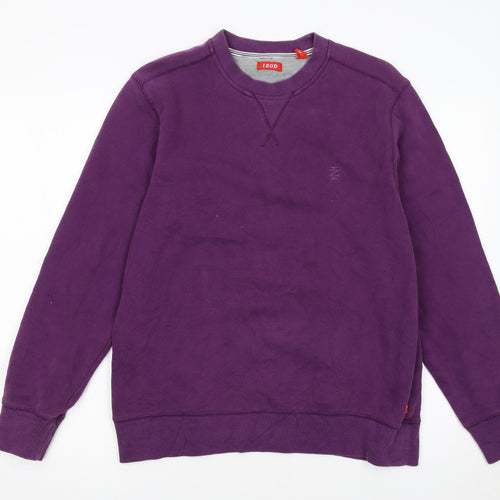 IZOD Women Purple Crew Neck Pullover Sweatshirt Size S