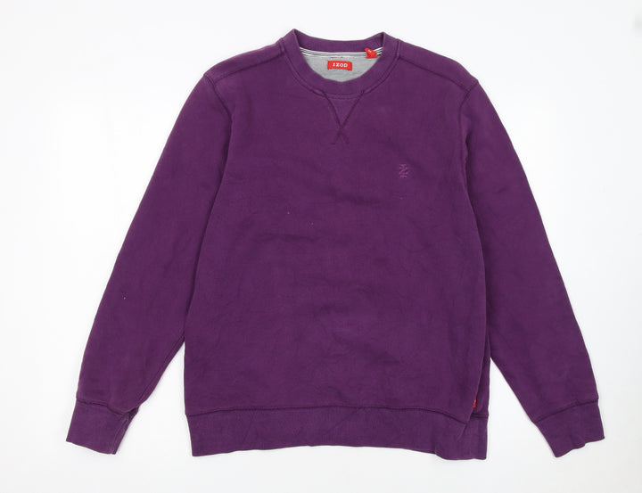 IZOD Women Purple Crew Neck Pullover Sweatshirt Size S