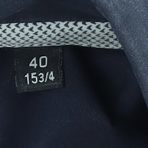 Hugo Boss Men's Blue Regular Fit Easy Iron Cotton Shirt Size 15.5