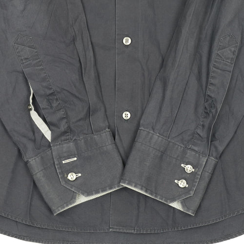 Hugo Boss Men's Blue Regular Fit Easy Iron Cotton Shirt Size 15.5