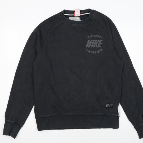 Nike Women Black Medium Pullover Sweatshirt Cotton Blend