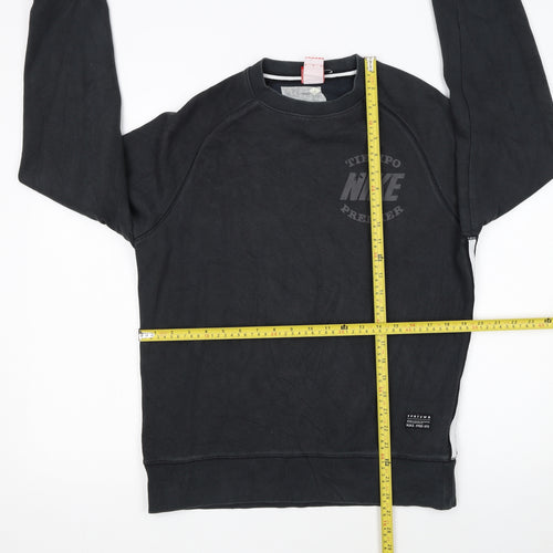 Nike Women Black Medium Pullover Sweatshirt Cotton Blend