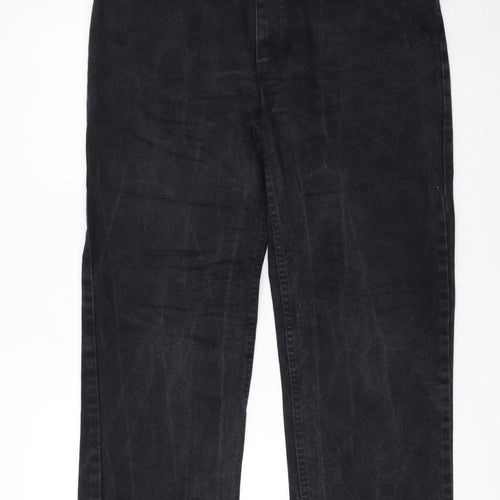 Lee Men's Black Straight Regular Fit Denim Jeans 36x34