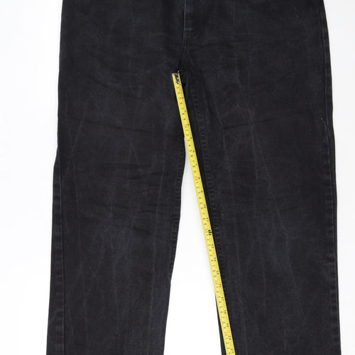 Lee Men's Black Straight Regular Fit Denim Jeans 36x34