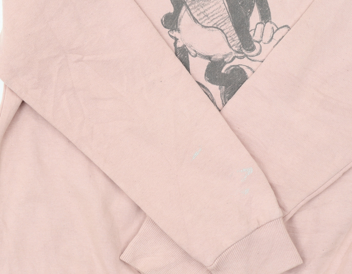 Disney Women Pink Minnie Mouse Graphic Pullover Sweatshirt Size 10 M