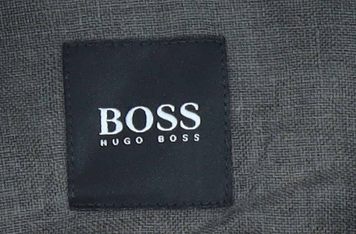 Hugo Boss Men's Brown Linen Short Sleeve Button-Up Shirt M