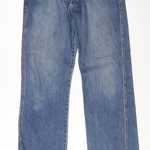 Wrangler Men's Blue Bootcut Denim Jeans W32 L32 Regular Fit