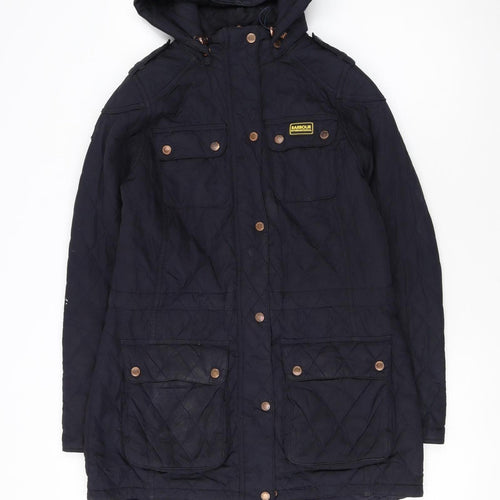 Barbour Women’s Blue Quilted Hooded Jacket Size 10