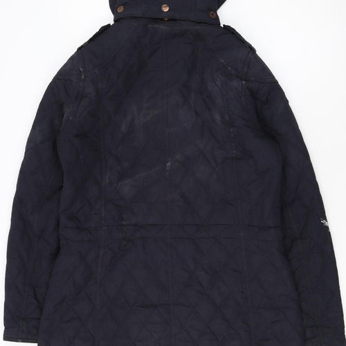 Barbour Women’s Blue Quilted Hooded Jacket Size 10