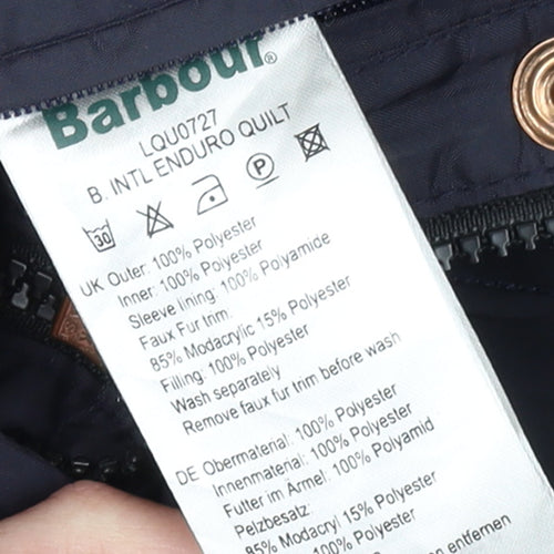 Barbour Women’s Blue Quilted Hooded Jacket Size 10