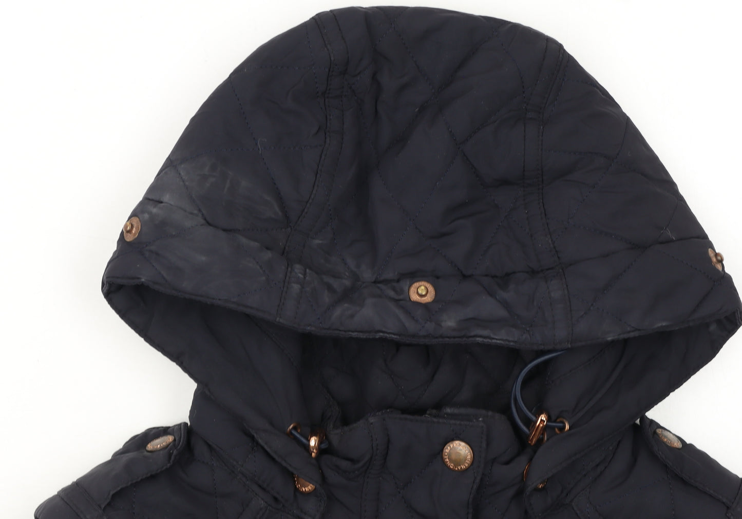 Barbour Women’s Blue Quilted Hooded Jacket Size 10