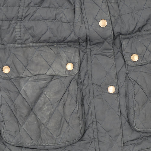 Barbour Women’s Blue Quilted Hooded Jacket Size 10