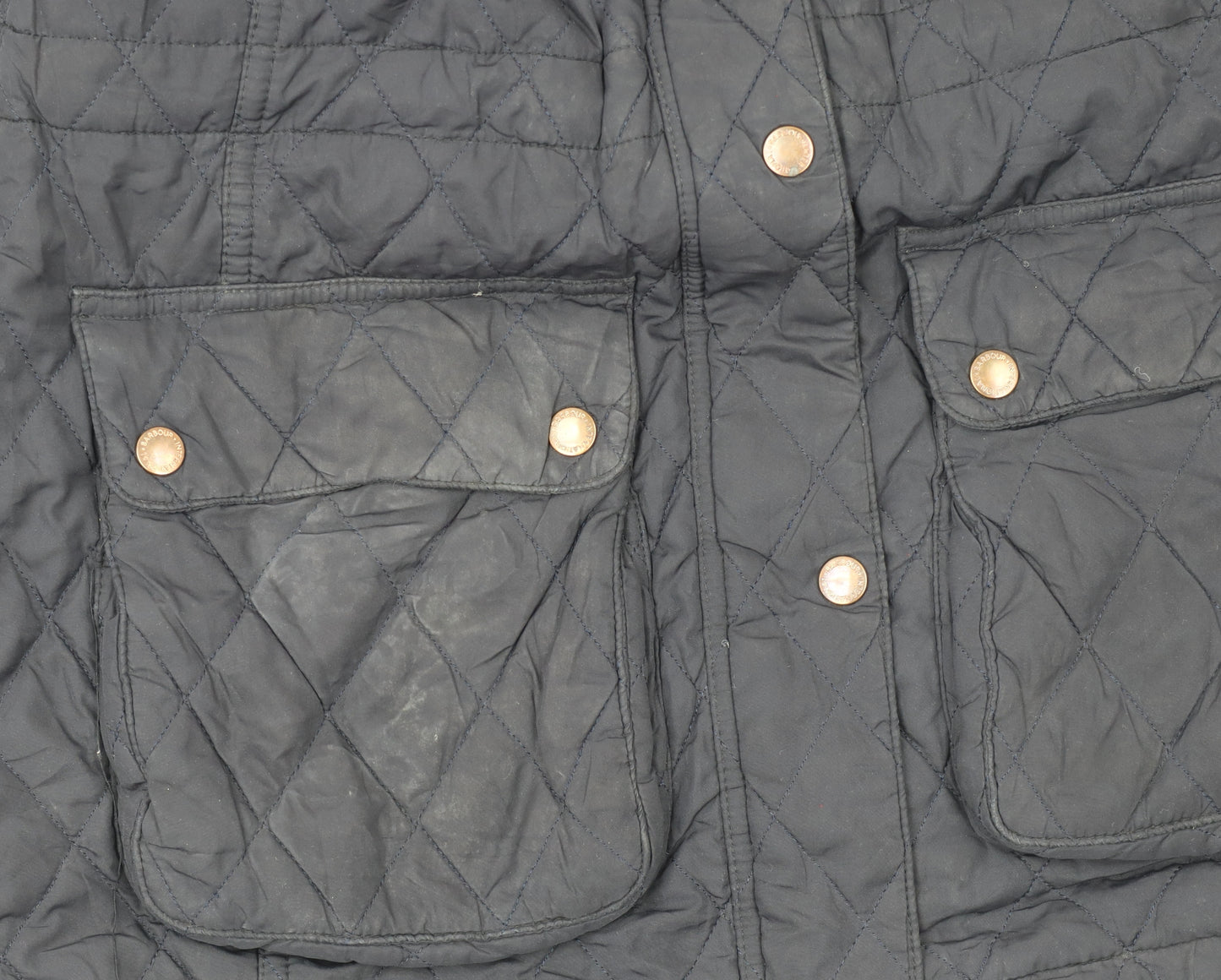 Barbour Women’s Blue Quilted Hooded Jacket Size 10