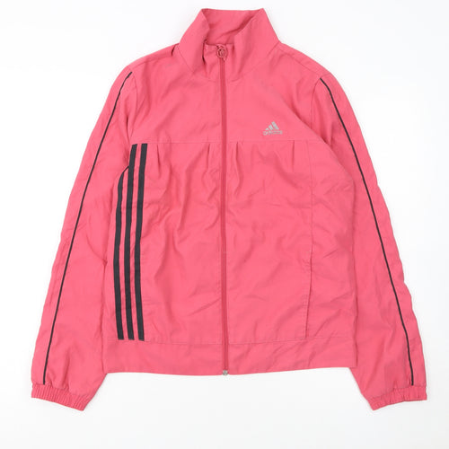 Adidas Girls Pink Track Jacket 14 Years Full Zip Lightweight Sports Top