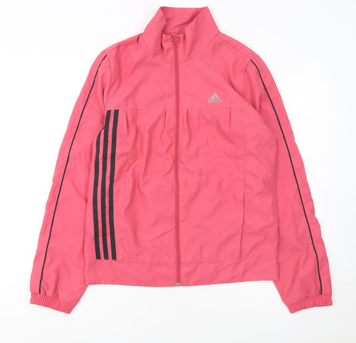 Adidas Girls Pink Track Jacket 14 Years Full Zip Lightweight Sports Top