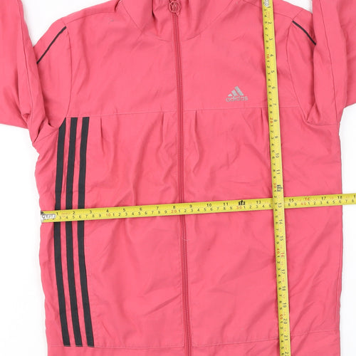 Adidas Girls Pink Track Jacket 14 Years Full Zip Lightweight Sports Top