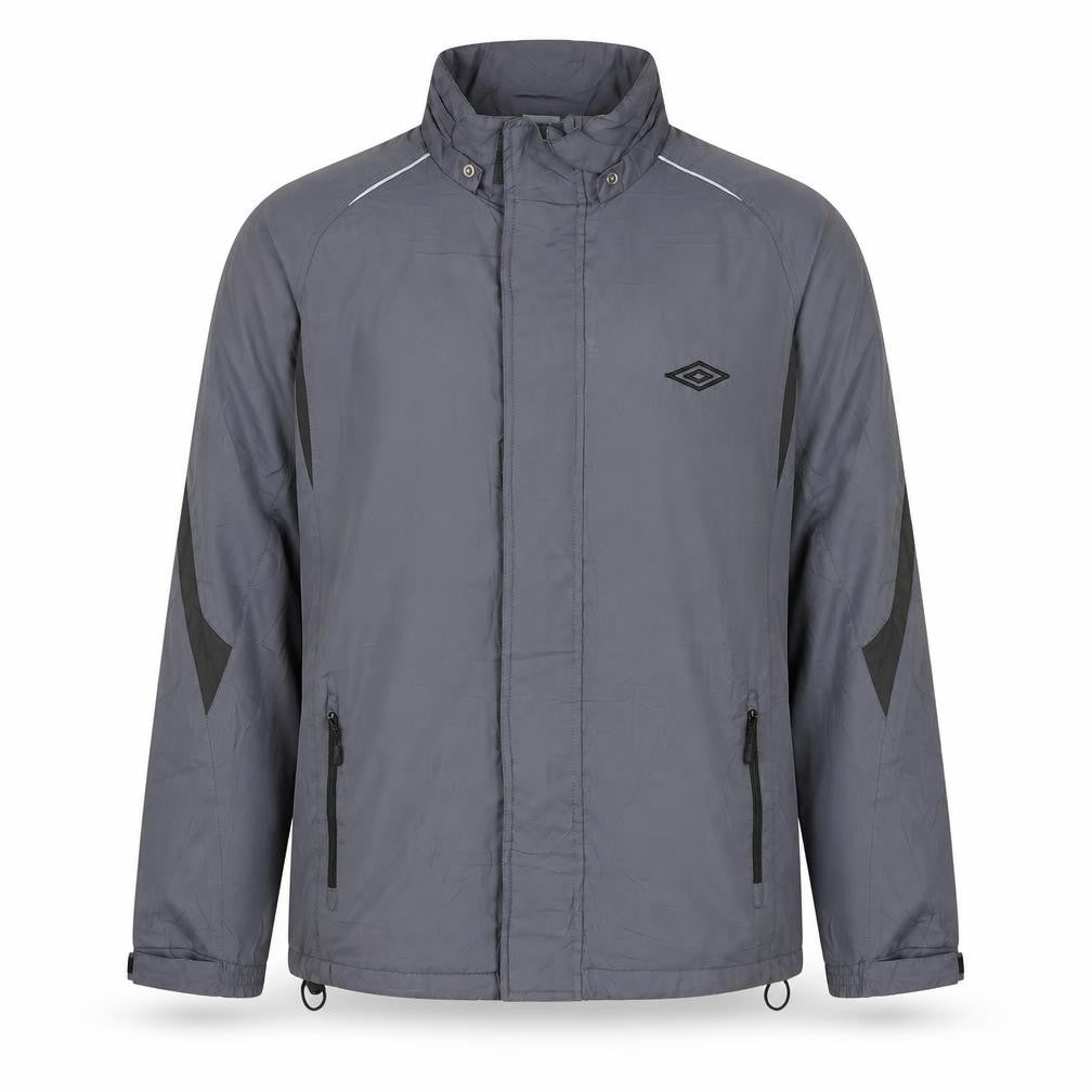 Front view of Umbro Men's Grey XL Windbreaker Activewear Jacket