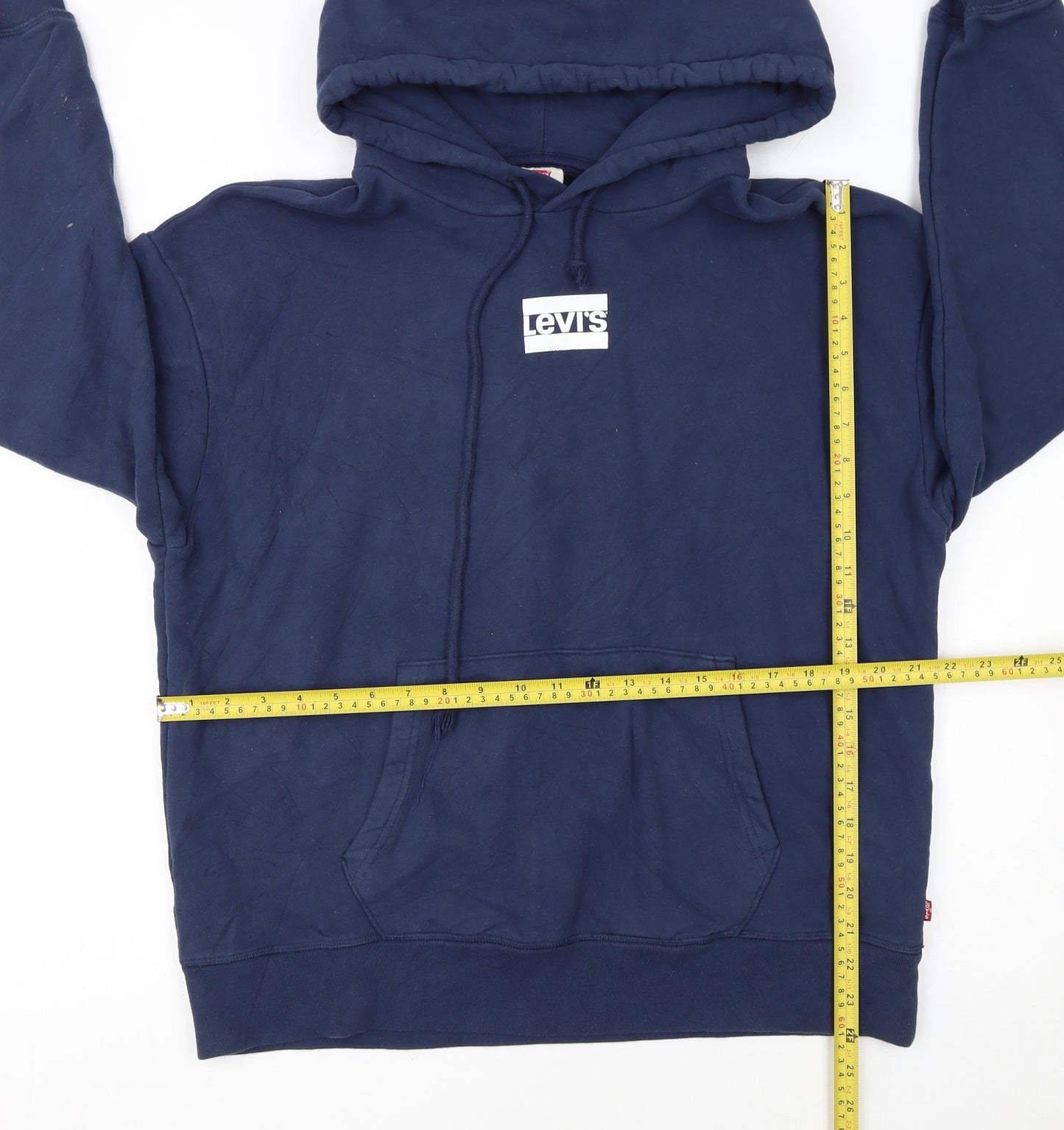 Levi's Women's Navy Blue Pullover Hoodie L Cotton Logo Casual