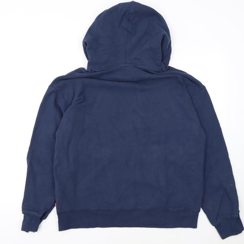 Levi's Women's Navy Blue Pullover Hoodie L Cotton Logo Casual