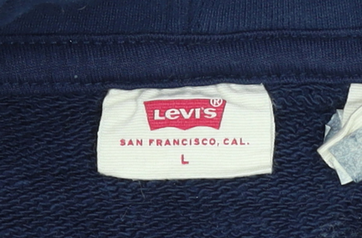 Levi's Women's Navy Blue Pullover Hoodie L Cotton Logo Casual
