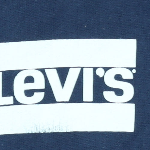 Levi's Women's Navy Blue Pullover Hoodie L Cotton Logo Casual
