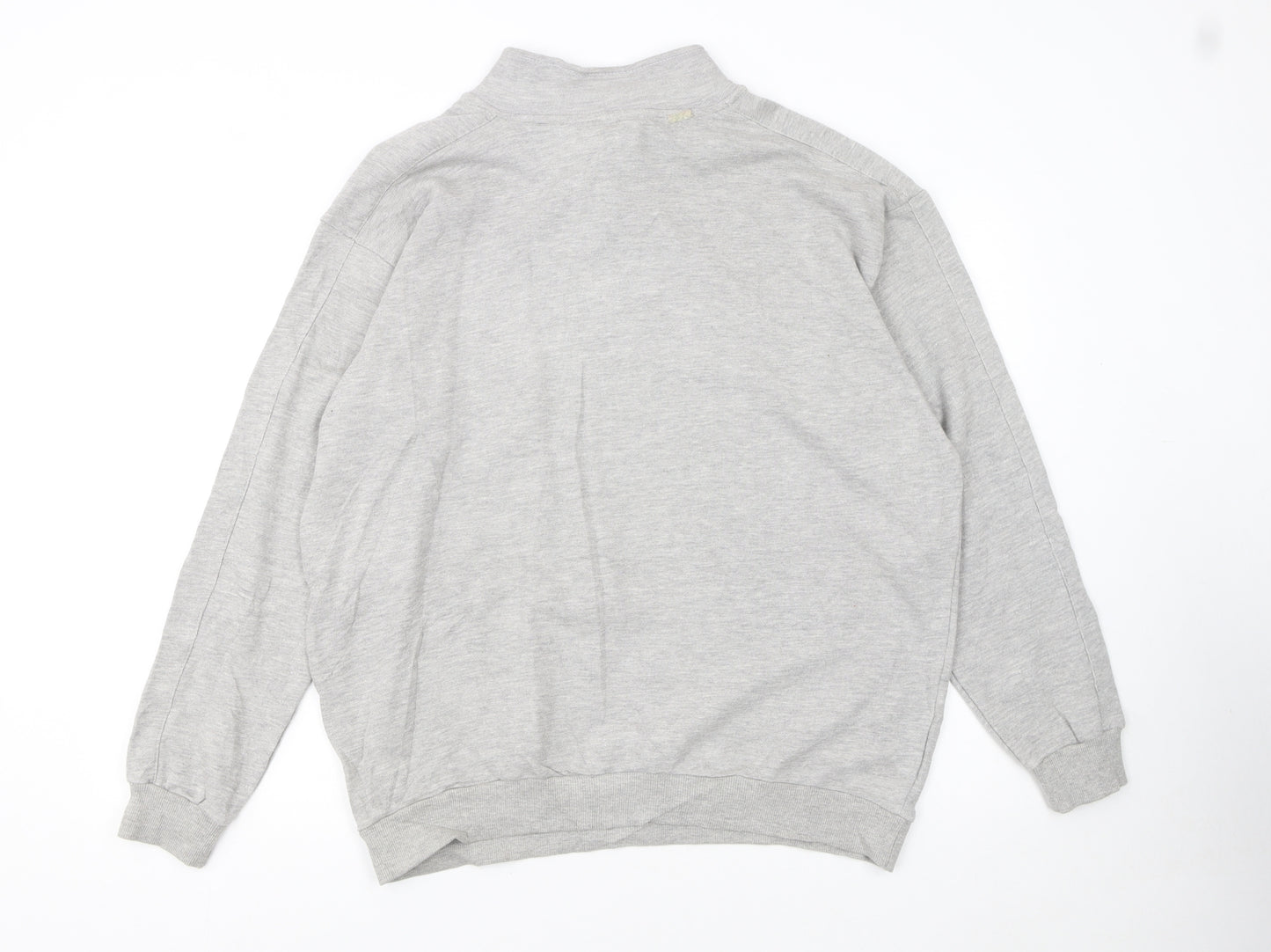 BOSS Mens Grey 2XL Henley Sweatshirt Cotton Blend Regular Fit