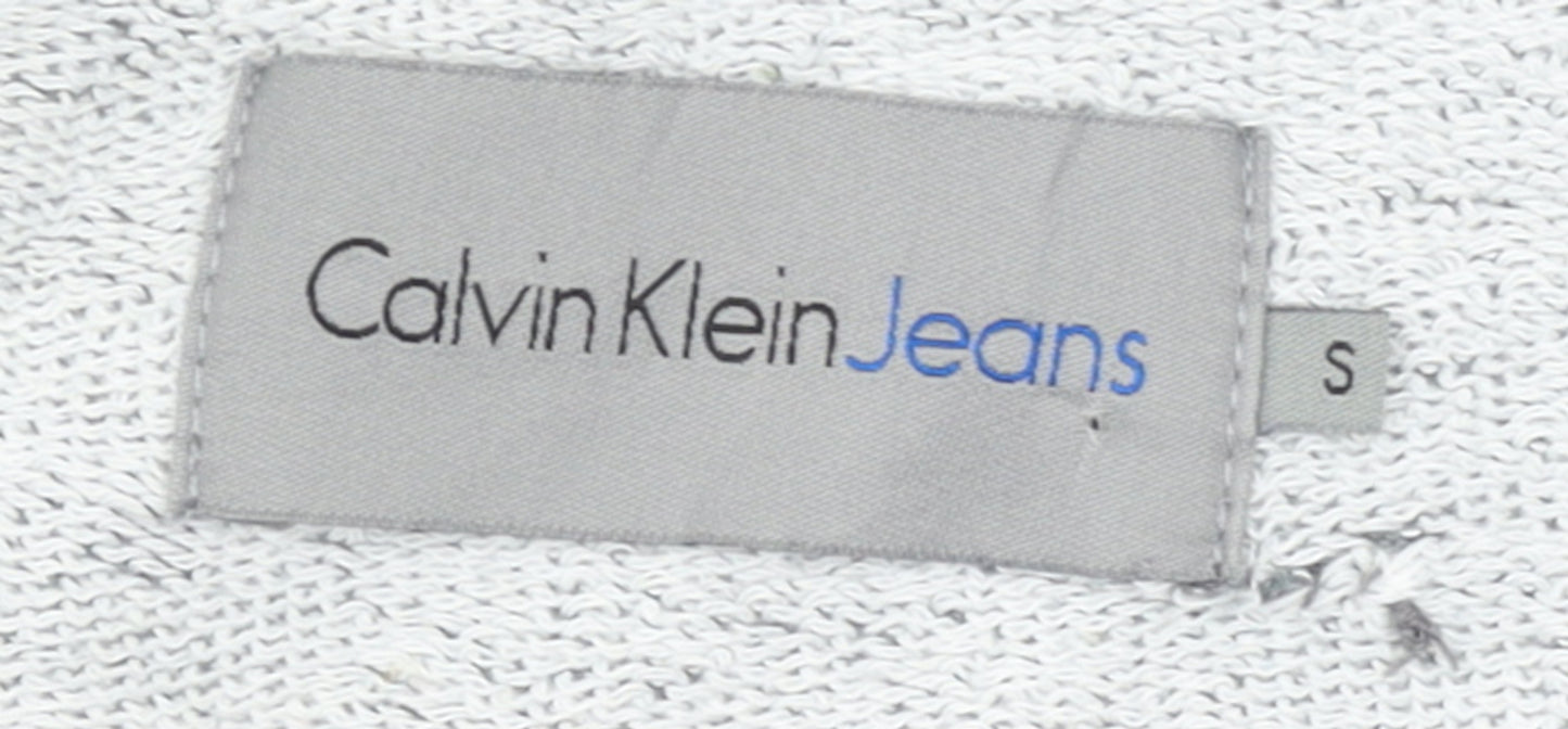 Calvin Klein Jeans Men's Grey Crew Neck Logo Sweatshirt Size S