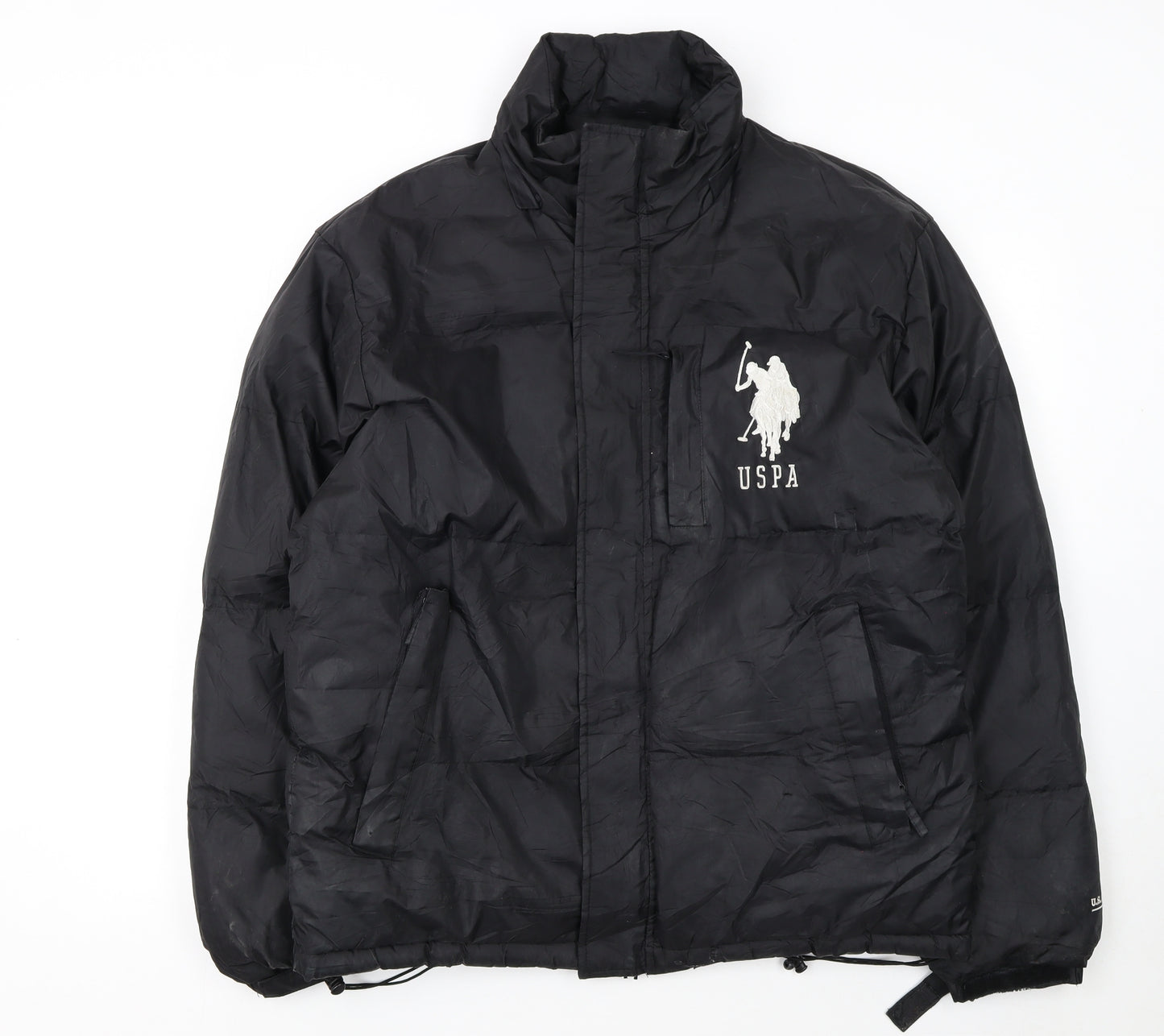 U.S. Polo Assn. Men's Black M Puffer Jacket Polyester Winter