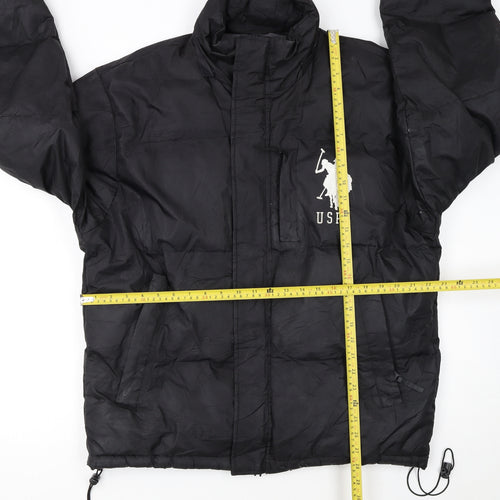 U.S. Polo Assn. Men's Black M Puffer Jacket Polyester Winter