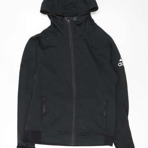 Adidas Womens Black Medium Full Zip Hooded Sweatshirt