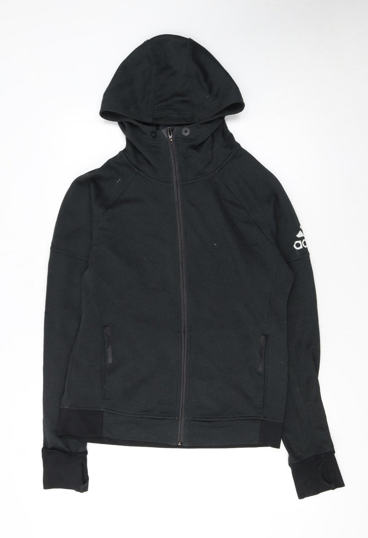 Adidas Womens Black Medium Full Zip Hooded Sweatshirt