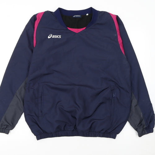 Asics Women's Navy Pullover Sweatshirt L Polyester Sports Top