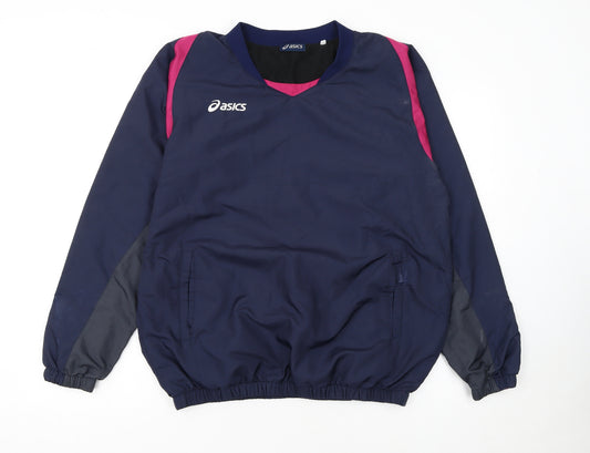 Asics Women's Navy Pullover Sweatshirt L Polyester Sports Top