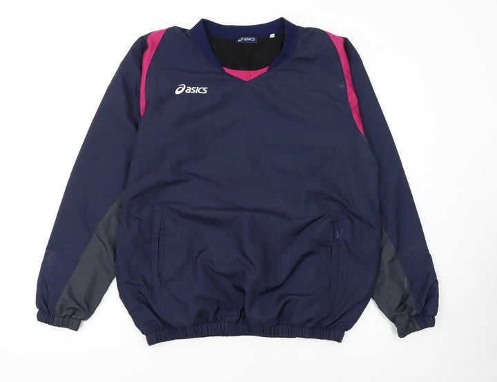 Asics Women's Navy Pullover Sweatshirt L Polyester Sports Top