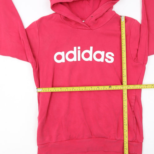 Adidas Womens Pink Pullover Hoodie Size M 12-14 Cotton Blend