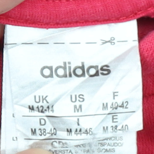 Adidas Womens Pink Pullover Hoodie Size M 12-14 Cotton Blend