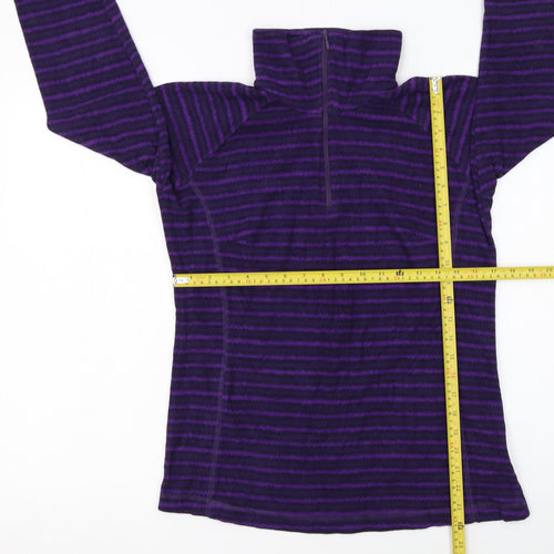 Columbia Womens Purple Striped 1/2 Zip Fleece Pullover M