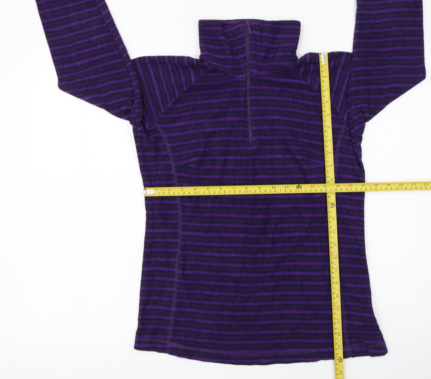Columbia Womens Purple Striped 1/2 Zip Fleece Pullover M