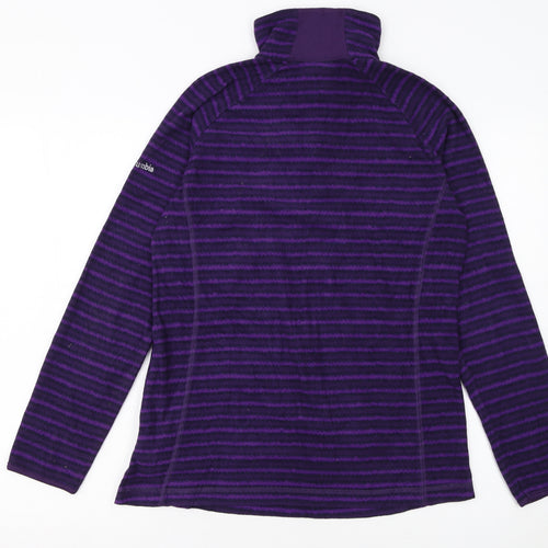 Columbia Womens Purple Striped 1/2 Zip Fleece Pullover M