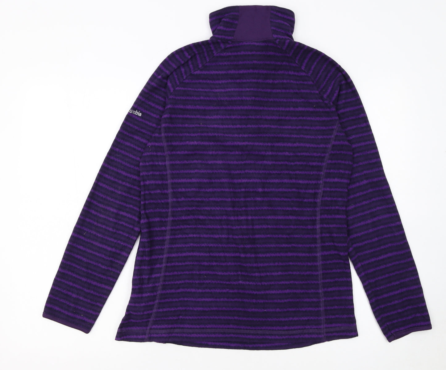 Columbia Womens Purple Striped 1/2 Zip Fleece Pullover M