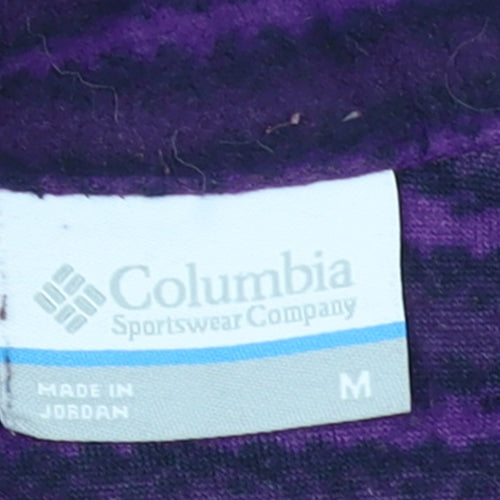 Columbia Womens Purple Striped 1/2 Zip Fleece Pullover M